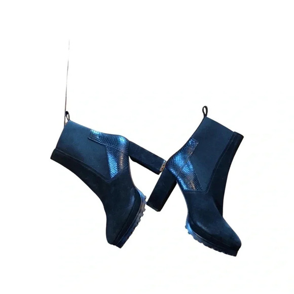 All Saints Sahara Snakeskin Embossed Suede Bootie Size 11 - Picture 5 of 11